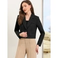 thumbnail image 4 of DARING DIVA Women's Notched Collar Long Sleeve Suit Jacket Casual Blazers XS Black, 4 of 6