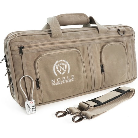 

Chef Knife Bag Holds 19 Knives PLUS Honing Rod and Several Large Storage Compartments! Noble Home and Chef’s Most Durable Professional Line Knife Case Includes Custom Padlock! (Knives Not Included)