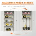 thumbnail image 3 of Homall Metal Storage Locking Cabinet with Doors and 4 Adjustable Shelves 71"H x 31.5"W x 17.7"D Large Capacity Lockable Garage Tall Steel Cabinet for Office, Garage, Home, White, 3 of 7
