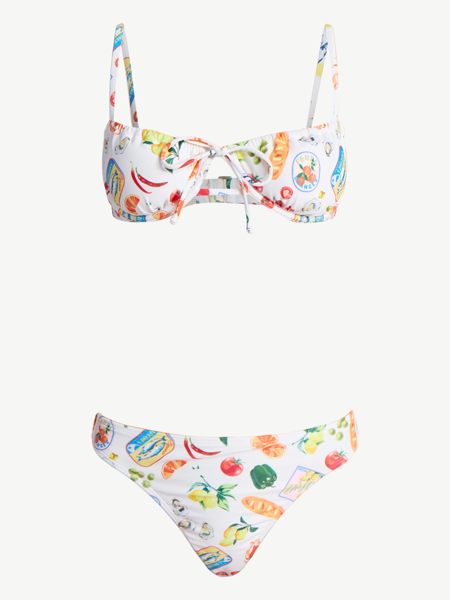 No Boundaries Kitschy Printed Underwire Bikini Top, Women’s