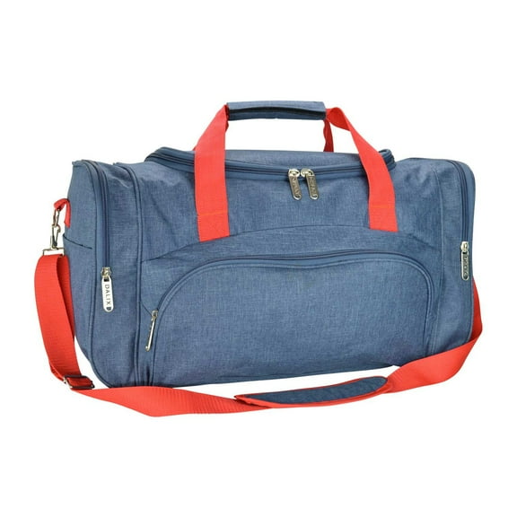 DALIX Signature Travel or Gym Duffle Bag in Navy Blue and Red