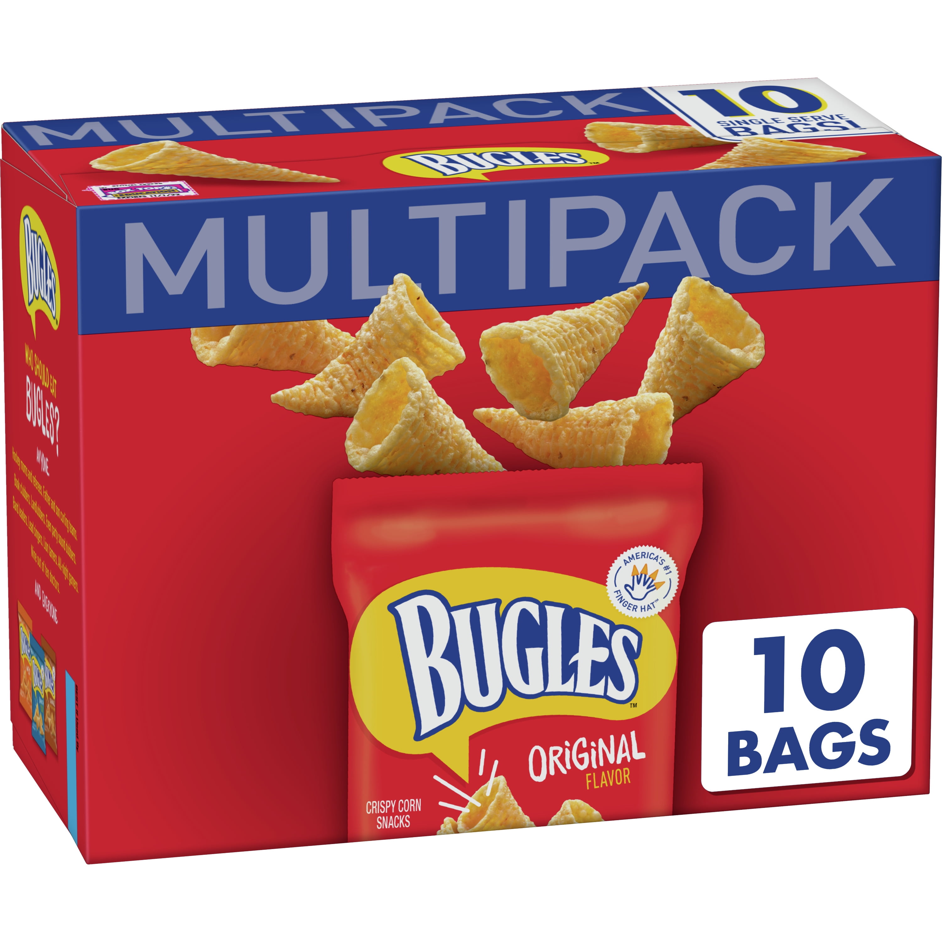 Bugles Original Crispy Corn Snacks 10 Bag Multipack