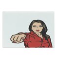 thumbnail image 1 of Girl Power Cutting Board, Pop Art Style Retro Businneswoman Pointing Finger Cartoon Composition, Decorative Tempered Glass Cutting and Serving Board, in 3 Sizes, by Ambesonne, 1 of 2