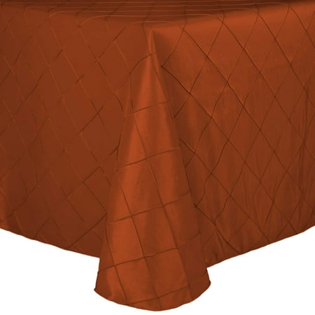 

Ultimate Textile (10 Pack) Embroidered Pintuck Taffeta 90 x 156-Inch Rectangle Tablecloth with Rounded Corners Persimmon Burnt Orange