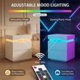 thumbnail image 6 of Lacoo Modern End Table Set of 2 with LED Lights & Charging Station, White Nightstand with 2 Drawers & Upper Storage for Living Room Bedroom, 2 Drawer, 6 of 8