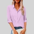 thumbnail image 2 of Cavosen Oversized Shirts for Women Linen Button Down Lapel Long Sleeve Shirts Lightweight Blouse Breathable Comfortable Tops, 2 of 7