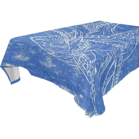 

POPCreation Navy Tablecloths Octopus Blue Table Cloth Top Decoration 52x70 inches