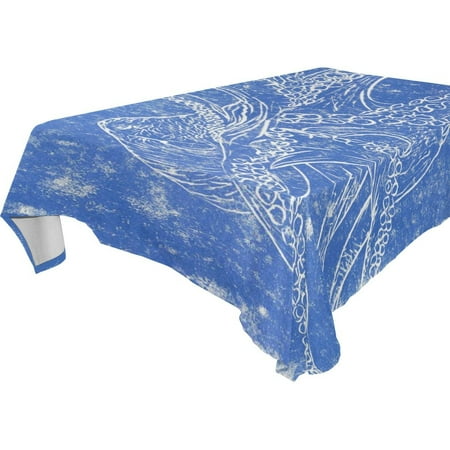 

POPCreation Navy Tablecloths Octopus Blue Table Cloth Top Decoration 52x70 inches