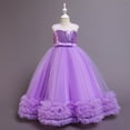 thumbnail image 6 of LYMAYTER Flower Girls Lace Tulle Dresses Kids Baby Sleeveless Wedding Dress for 4-12 Years Toddler Sweet Party Gown, 6 of 9
