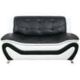 thumbnail image 2 of 3 Piece Living Room Sofa Set, Sofa/Loveseat/Chair, Black & White Color, Faux Leather Upholstery Material, More color and Styles Available, 2 of 8