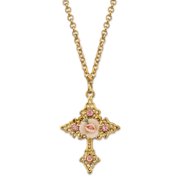 1928 JEWELRY COMPANY Porcelain Rose Cross Necklace