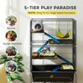 thumbnail image 3 of Dark Grey 5-Level Rolling Ferret Cage - Spacious Small Animal Habitat with Deep Tray & Ramps - Ideal for Rabbits, Chinchillas & Living Room Use, 3 of 7