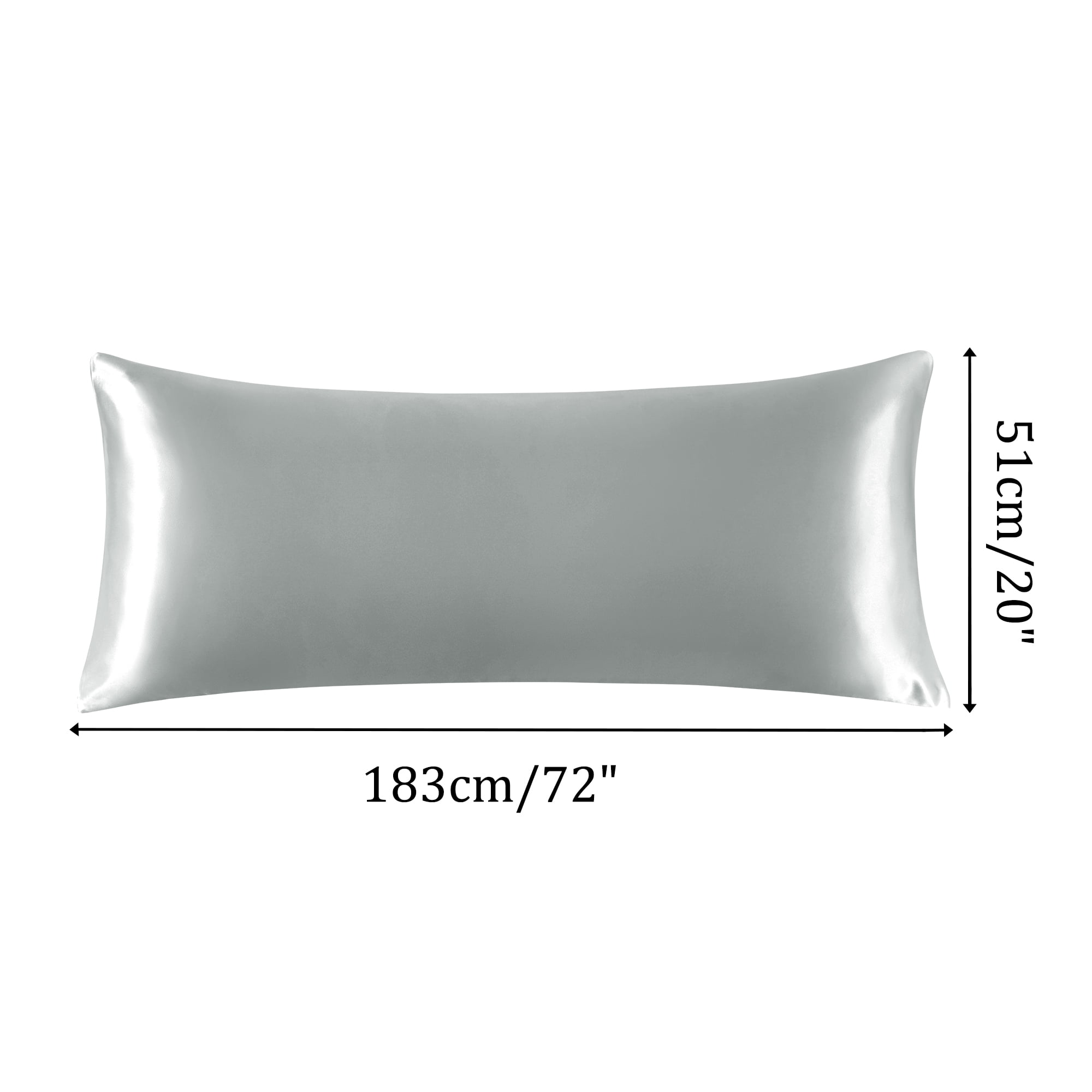 Unique Bargains 1 PC Satin Envelope Closure Body Pillowcases Silver Grey 20"x72"