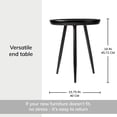 thumbnail image 5 of Dilan Solid Mango Wood End Table 18 Inch Round Tray Top Black, 5 of 9