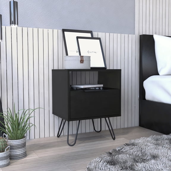 Single Door Cabinet Side Table | Easy Assembly with Labeled Parts | Particleboard Durability | Tidy Up Your Space