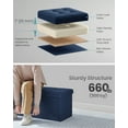 thumbnail image 5 of SONGMICS 43.3" Folding Storage Ottoman Bench Ottoman With Storage 660 lb Load Capacity for Living Room Midnight Blue, 5 of 6