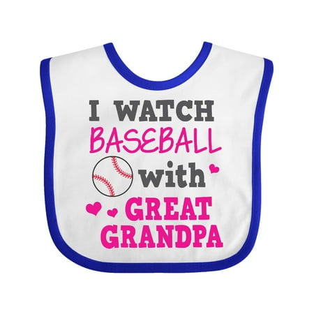 

Inktastic I Watch Baseball with My Great Grandpa Gift Baby Boy or Baby Girl Bib
