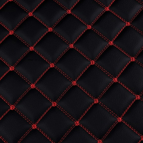 Quilted PVC Leather Fabric with Sponge Backing – Soft Upholstery for Car, Motorbike, Boat, Furniture 155cm x 100cm