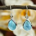 thumbnail image 1 of Wonderful Larimar Boucles d'Oreilles en Argent Sterling 925 Bijoux Faits à la Main, 1 of 2