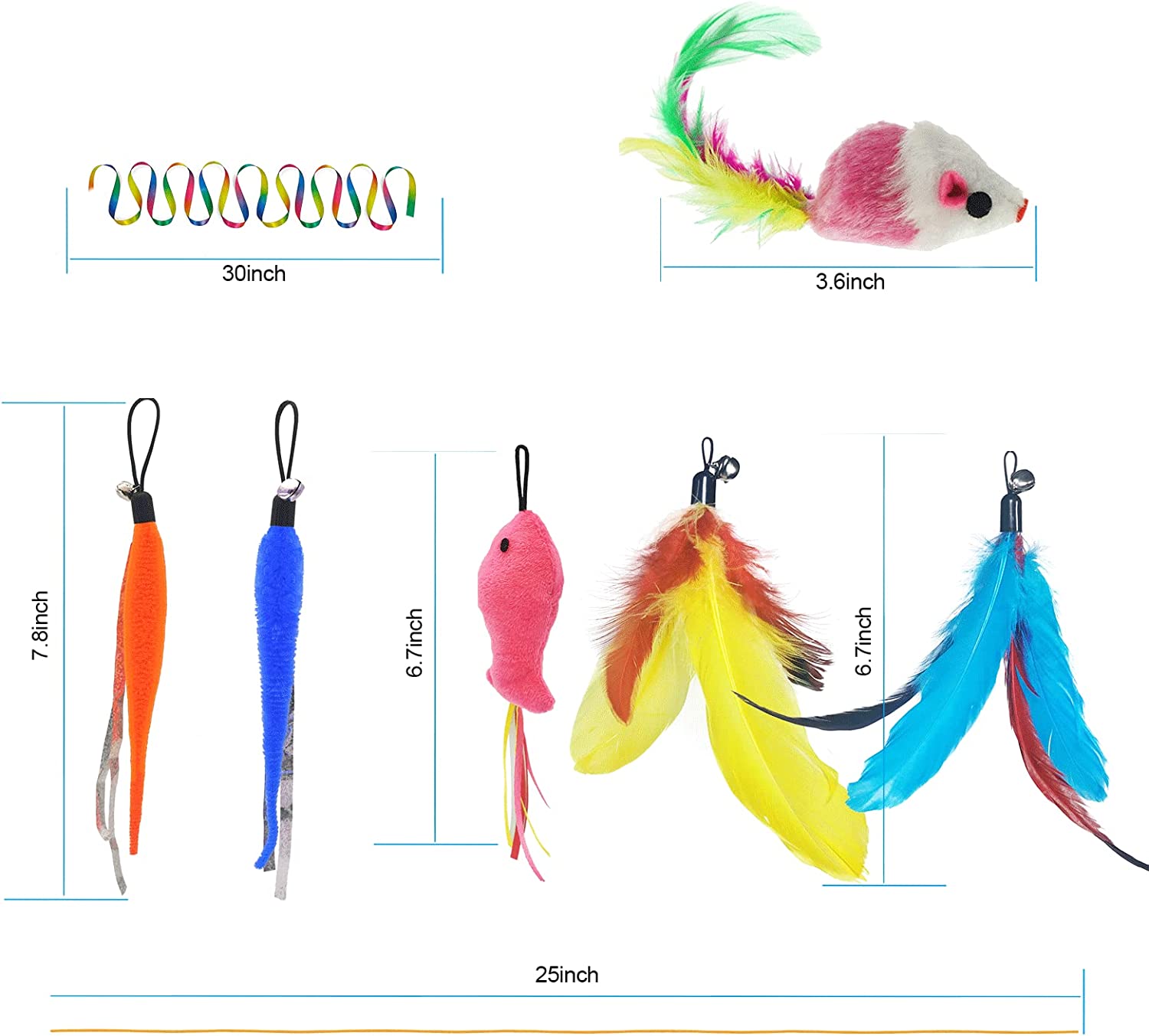 ZPH Cat Toys Interactive for Indoor Cats,2PCS Retractable Cat Wand,9PCS Teaser Toys&1PCS Hanging Door Lure Kitten Toy,Interactive Feather Toy for Teaser Play and Chase Exercise with Kitten