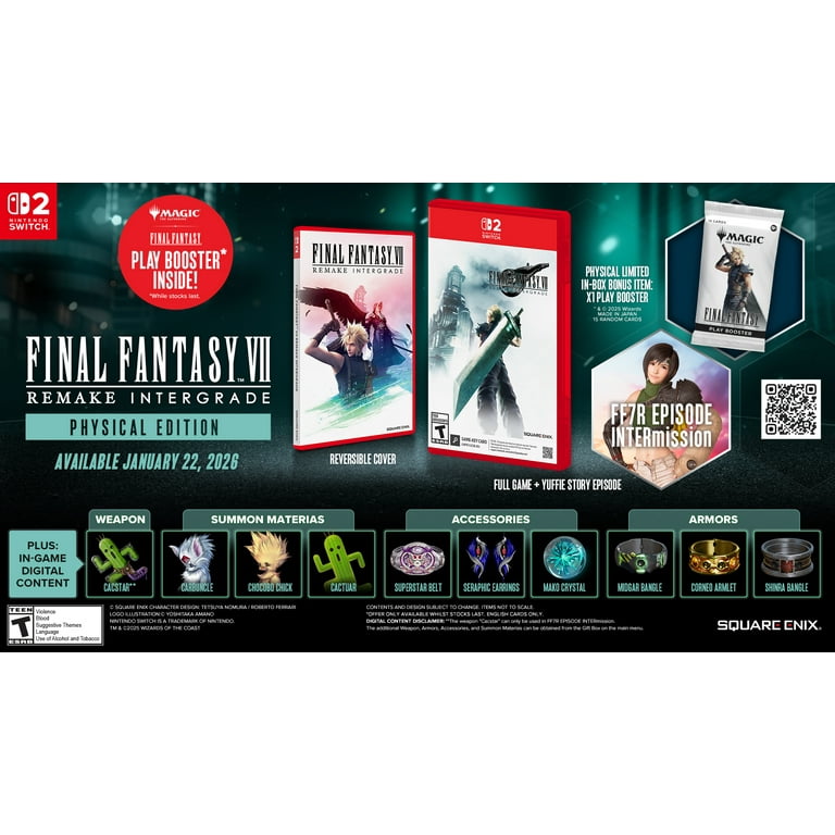 【新品未開封】FF7REMAKEandFF7Vinyl Amazon.com: FINAL FANTASY VII REMAKE INTERGRADE - Nintendo Switch