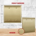 thumbnail image 4 of ENERLITES Blank Device Metal Wall Plate, Stainless Steel, Corrosion Resistant, Size 2-Gang 4.50" x 4.57", 7702-BB, Brushed Brass, Gold, 4 of 4