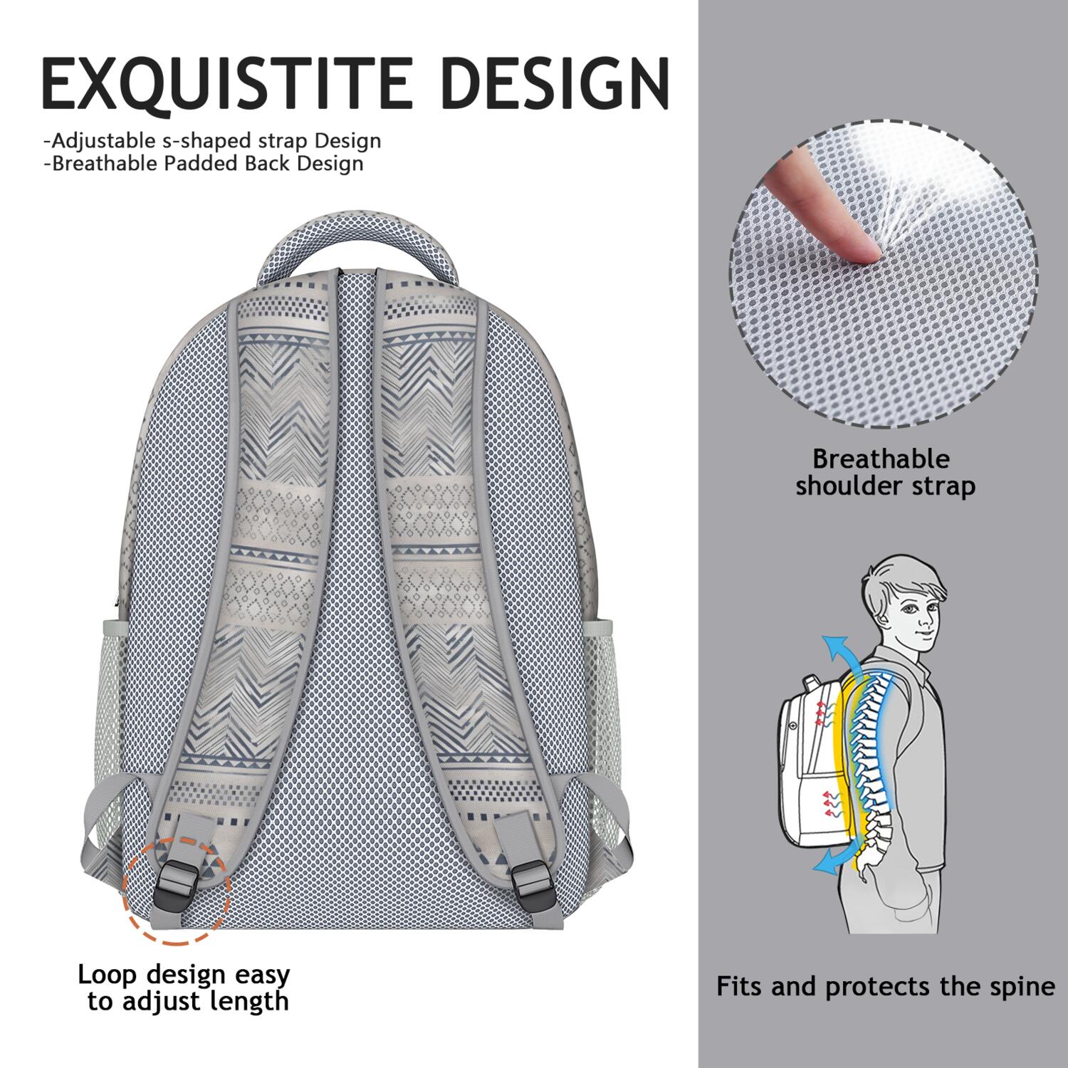 Earthy Aesthetic Waterproof School Bag - Organized Storage & Comfortable