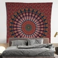 thumbnail image 2 of Bless International Indian hippie Bohemian Psychedelic Golden Blue Peacock Mandala Wall hanging Bedding Tapestry (Golden Red Green, King (88x104Inches)(225x265Cms)), 2 of 4