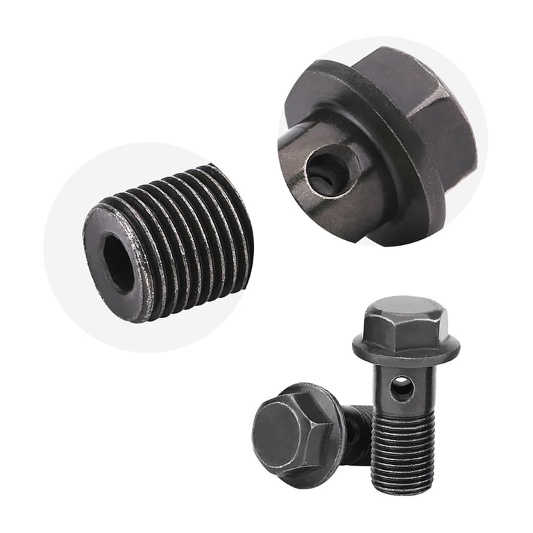 4 M10 X 1.0 Motorcycle Brake Banjo Bolts - Stainless Steel, For Caliper & Master Cylinder 11 thumbnail image