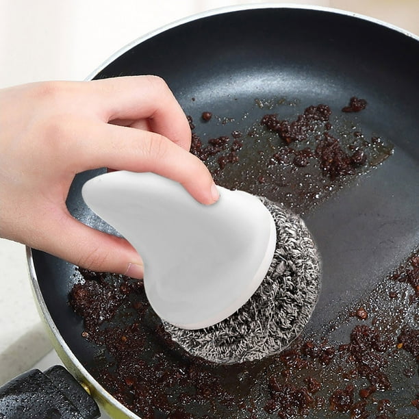 Shark Steel Ball Brush With Handle Pan Cleaning Brush Powerful