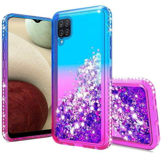 Compatible for Samsung Galaxy A12 Case, with Tempered Glass Screen