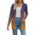 thumbnail image 2 of Delayuji Women’s Long Cardigan Gradient Color Lightweight Soft Knit Cardigan For Women Long Sleeve Open Front Tops With Pockets Spring Trendy, 2 of 6