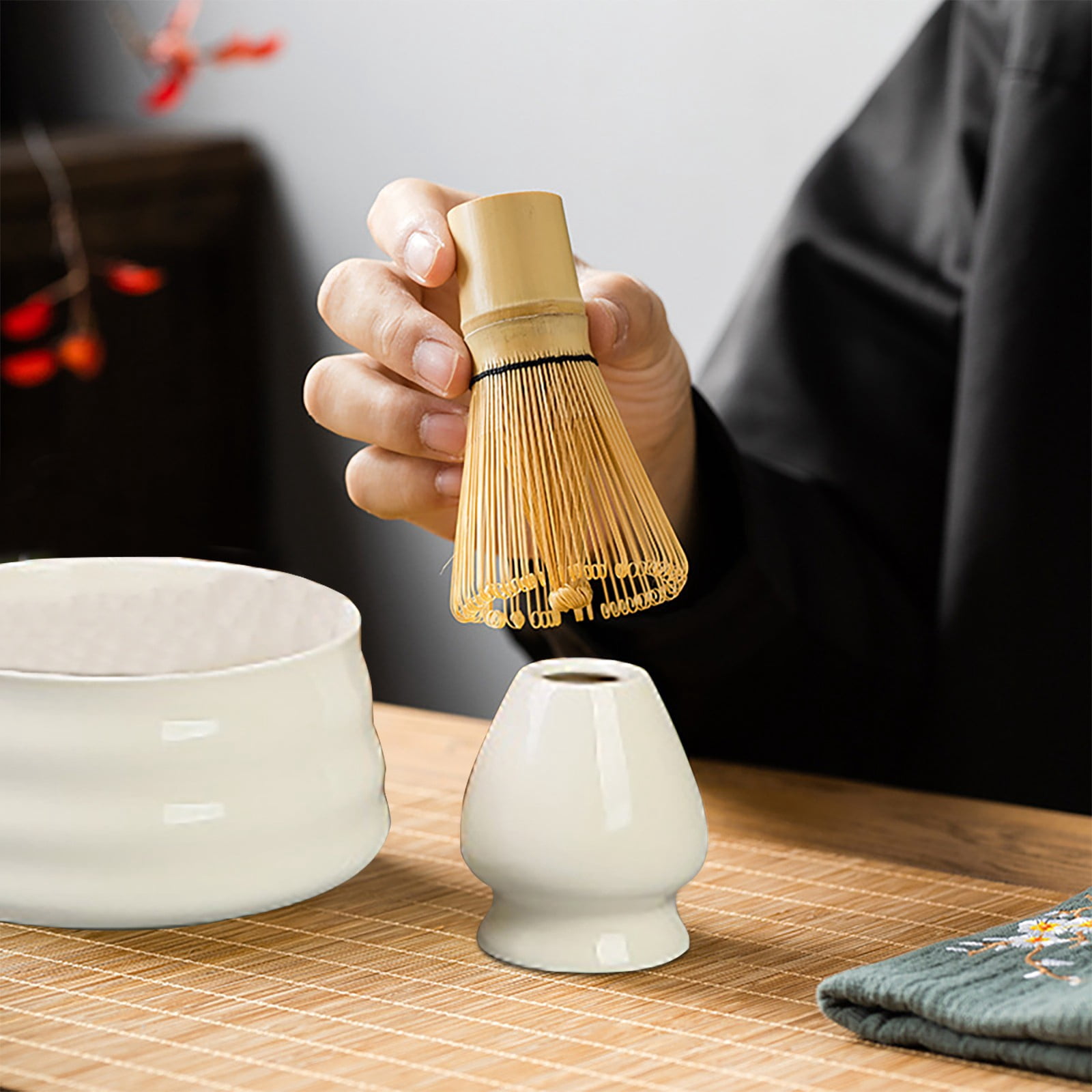 5-Piece Tea Set Clearance! Matcha Tea Set with Whisk Ceramic Bowl & Holder – Matcha Making Kit for Traditional Japanese Tea – Ideal Matcha Set for Beginners And