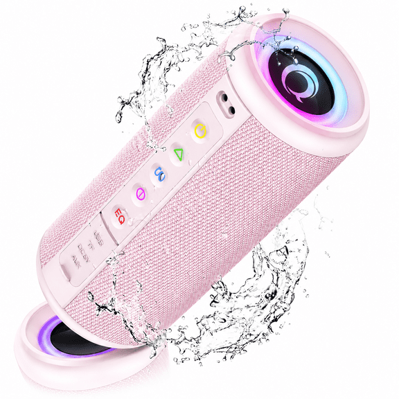 Cillso Portable Bluetooth Speaker, 2026 Bluetooth 5.4, 20W HD Stereo Sound, 20H Playtime, RGB LED Lights, IPX7 Waterproof, TWS Pairing, Wireless Outdoor Speaker for Home, Party, Camping (Pink)