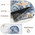 thumbnail image 5 of Ocean Jellyfish Area Rugs 5x7 ft Blue Yellow Sea Star Shell Coral Gradient Blue Washable Rug Non Slip Indoor Carpet Absorbent Floor Mat for Living Room Bedroom Dining Room, 5 of 9