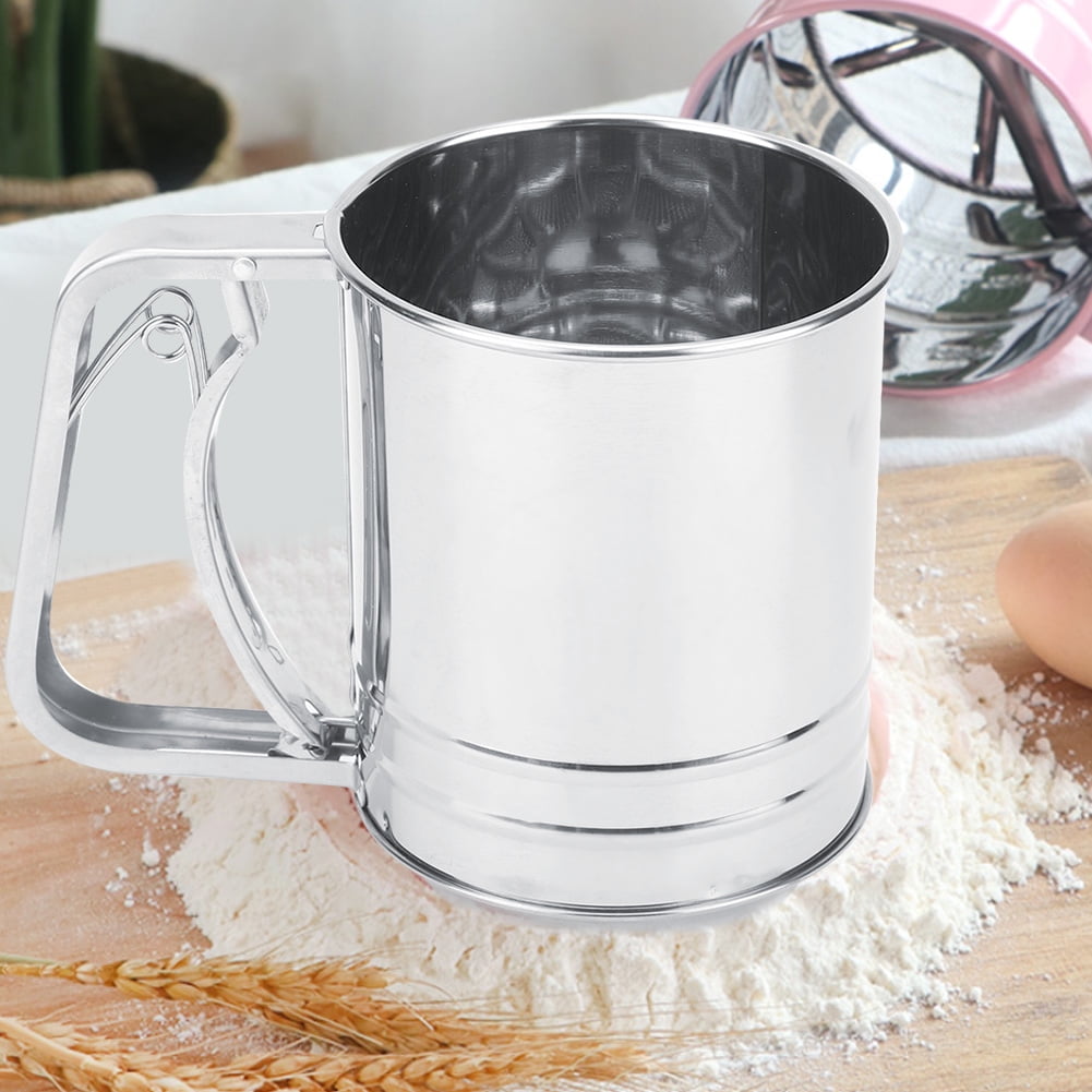 Fyydes Kitchen Stainless Steel Double Layer Manual Flour Sifter Sieve