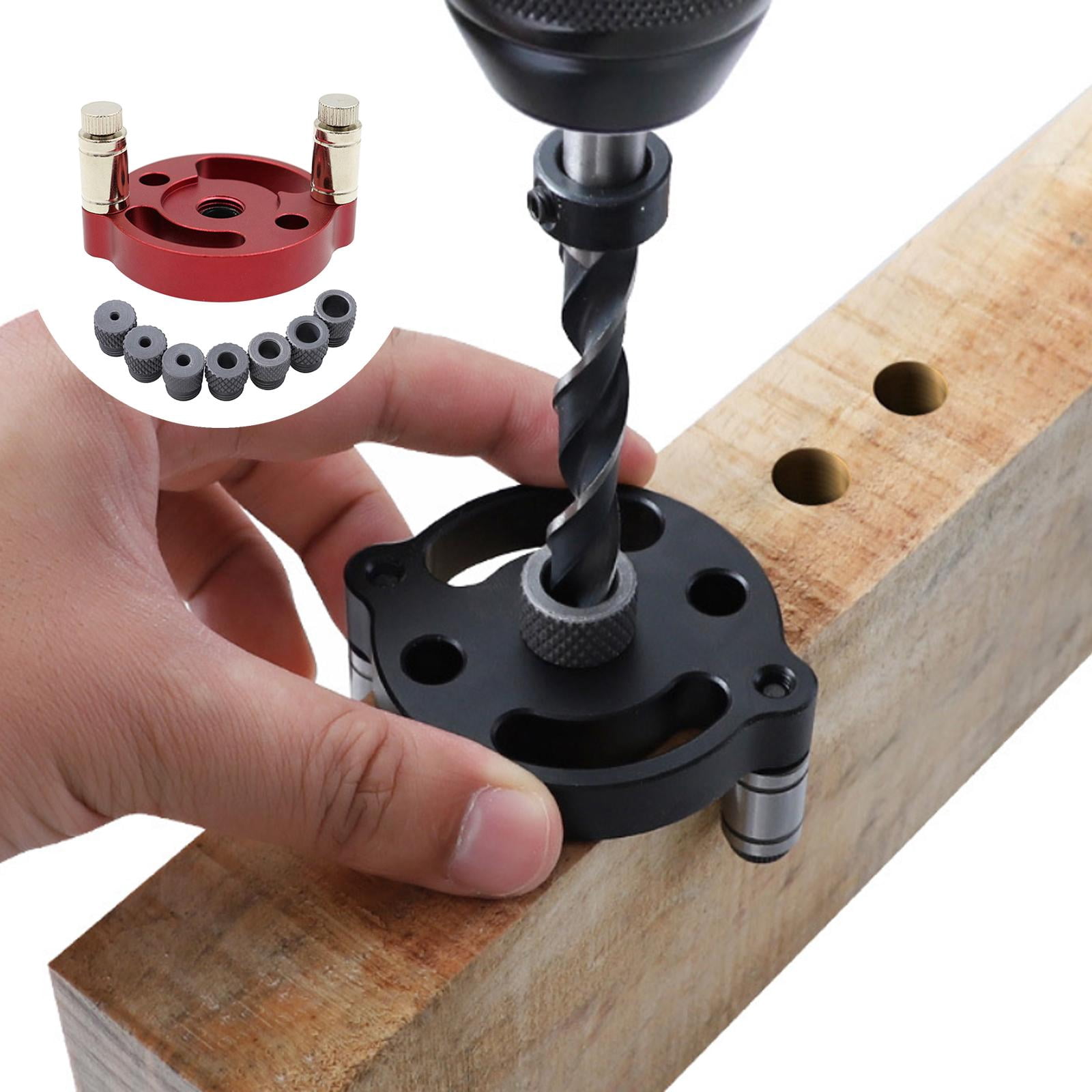 GUOOL 2Set 2-10mm Self-Centering Doweling Jig Set Vertical Hole Puncher Locator