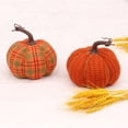 thumbnail image 2 of 3x Adornos De Calabaza De Tela Rústica Para Mesa Acción De Gracias De Otoño, 2 of 4