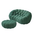 thumbnail image 6 of Sodrens Modern Lazy Floor Sofa,79.53" Bubble Couch,Curved Football Sofa with Ottoman for Living Room,Office,Apartment,No-Assembly,Green, 6 of 8