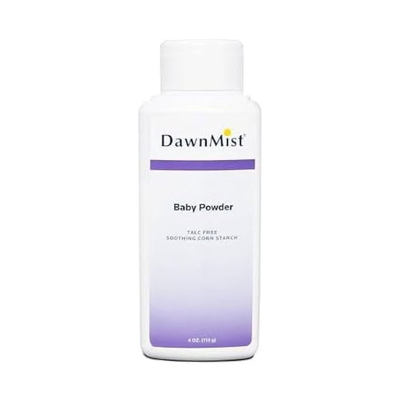 Dukal Dawnmist Cornstarch Baby Powder, 14 oz, Talc-Free, Pack of 12 – Gentle Moisture-Absorbing Formula for Baby and Adult Use
