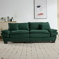 thumbnail image 2 of AENKYO 84" Corduroy Loveseat Sofa with Pillows, Modern 2-Seater Couch for Living Room,Green, 2 of 9