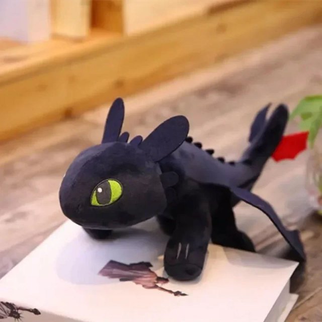 Peluche cómo entrenar a tu dragón, juguetes Kawaii, dinosaurios blancos y negros, juguetes de peluche de animales, en Stock, regalo de cumpleaños para niños