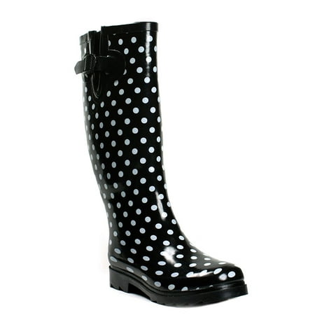 

Tanleewa Women s Print Rain Boot Waterproof Stylish Dot Garden Rubber Shoe Size 8 Adult Female