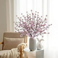 thumbnail image 4 of Artificial Flowers Branches Faux Silk Cherry Blossoms Stem Fake Floral for Home Garden Restrant Hotel Parties Wedding Table Centenpieces Arrangements Decor Spray in Pink, 4 of 5