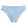 thumbnail image 6 of GEWSEY Women's Sexy Underwear Ice Silk Hipster Bow Bikini Panties Mid Rise Full Breathable Briefs (Blue, L), 6 of 8