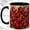 Black, variant on Cardinal Pattern Coffee Mug, Ruby Bird Mug, Ceramic 11 oz