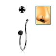 thumbnail image 2 of iJewelry2 Black Round CZ Stud Sterling Silver Illusion Lip Nose Non-piercing Bone Ring Clip, 2 of 2