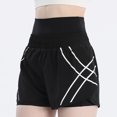 thumbnail image 5 of Women's 2 in 1 Athletic Workout Shorts with Pockets Elastic Waistband High Waisted Gym Yoga Running Shorts with Liner, 5 of 7