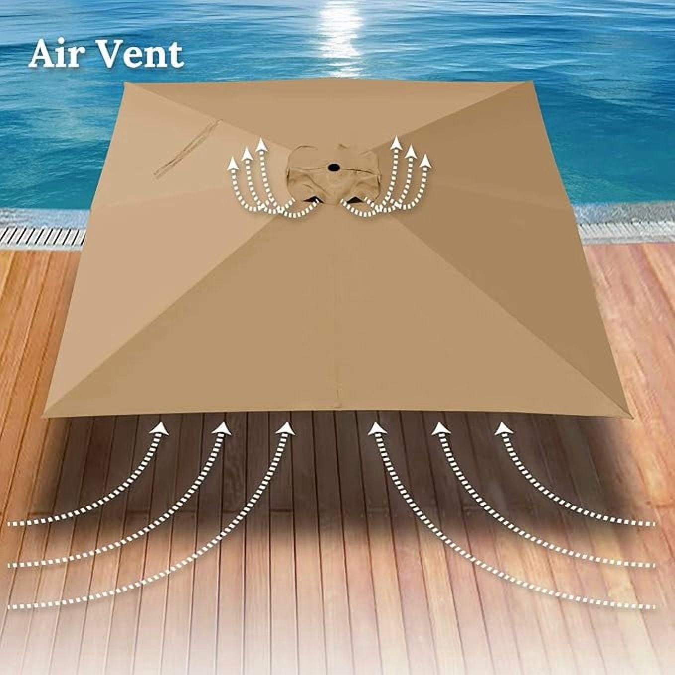 ALUVIERA Replacement Umbrella Canopy for 8.2ft x 8.2 ft 8 ribs