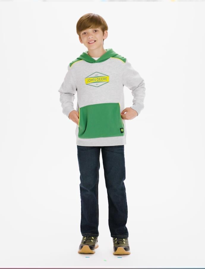 John Deere Boys Graphic Fleece Long Sleeve Hoodie, Sizes 4-18